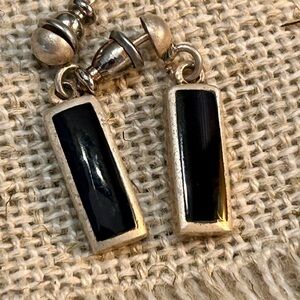 Silver and Onyx Earrings